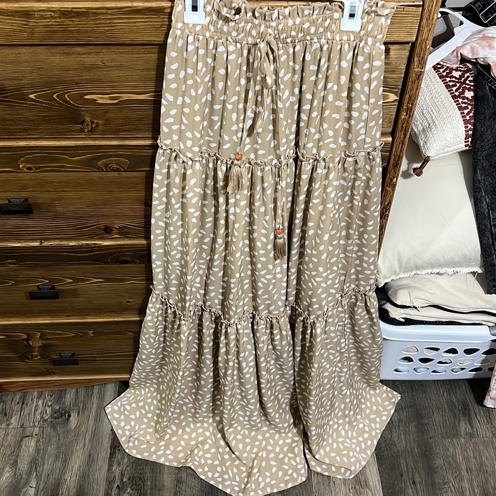 Main Strip tiered maxi skirt